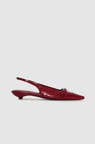 Zoey Slingback Heels - Red Crinkled Patent