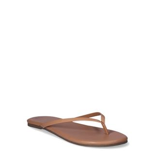 Time and Tru Women's Barely There Thong Sandals, Wide Width Available