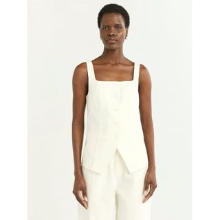 Scoop Women's and Women's Plus Linen Blend Longline Vest, Sizes Xs-4x