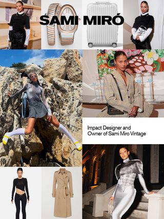 A collage of sami miro's capsule wardrobe