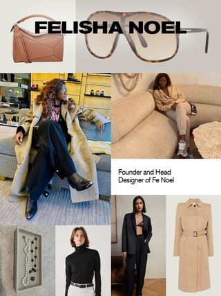 A collage of Felisha Noel's capsule wardrobe.