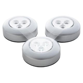 container store, 3 LED Anywhere Lights Silver Pkg/3