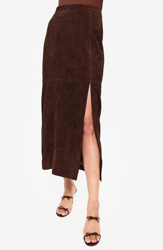 Idris Suede Midi Skirt