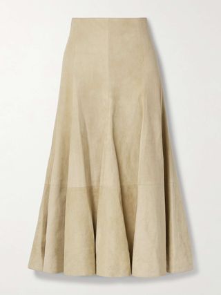 Lenno Suede Midi Skirt