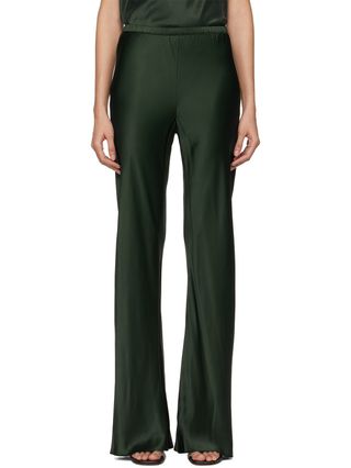 Green Bias Cut Lounge Pants