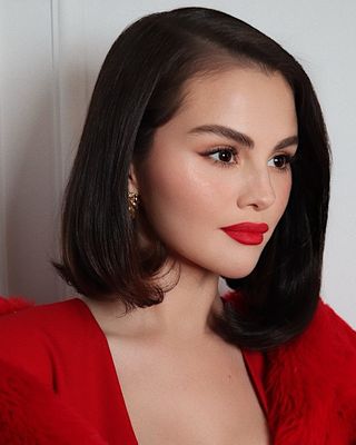 Selena Gomez with a sleek, voluminous bob