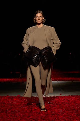 Model on the Ferragamo fall/winter 2025 runway.