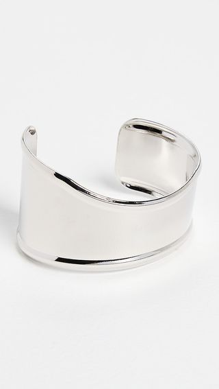 By Adina Eden Indented Curved Wide Bangle Bracelet