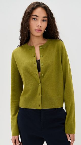 Vince Tipped Half Moon Cardigan