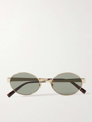 Oval-Frame Gold-Tone Sunglasses