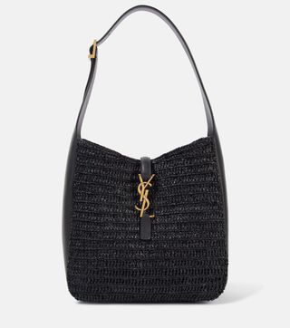 Le 5 à 7 Supple Small Raffia Shoulder Bag