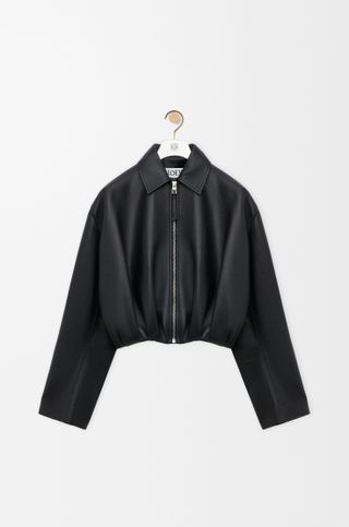 Draped Jacket in Nappa Lambskin