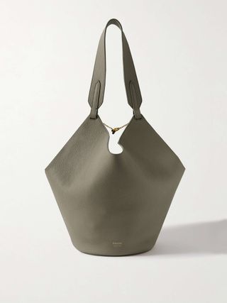 Lotus Small Textured-Leather Tote