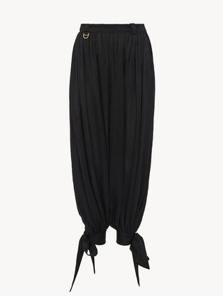 Fluid Pleated Trousers in Silk Charmeuse