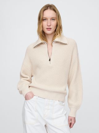 gap, 100% Cotton Half-Zip Pullover Sweater