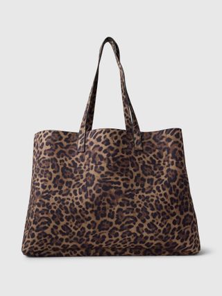 Gap, Leopard Vegan Suede Tote Bag