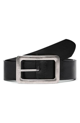 Square Buckle Leather Belt