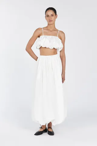 dissh, Monty White Bubble Midi Skirt