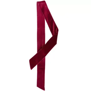 Allegra K Women Vintage Velvet Skinny Neck Scarves Solid Color Long Neckerchief Wine Red L 1 Pc