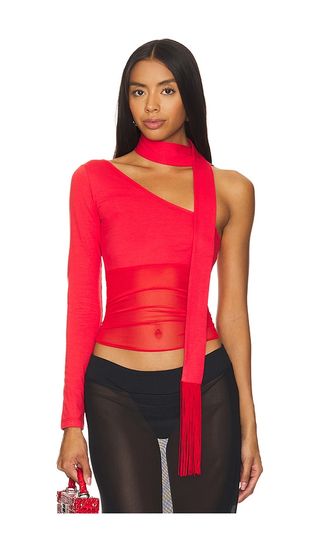 Asymmetric Neck Tie Top