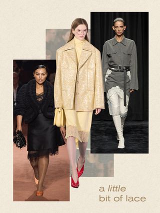 a collage of runway models that feature the biggest fall/winter 2025 trends from Milan Fashion Week