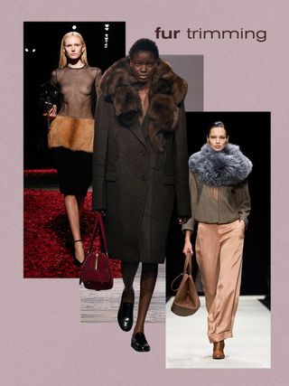 a collage of runway models that feature the biggest fall/winter 2025 trends from Milan Fashion Week