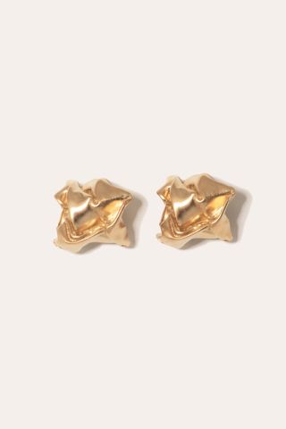 Crunched: a Tale of Abandoned Legal Strategies - Gold Vermeil Earrings