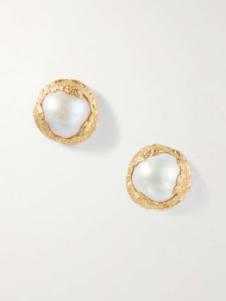 Mabe Dhin Gold-Plated Pearl Earrings