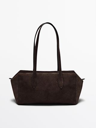 Split Suede Leather West Satchel Bag