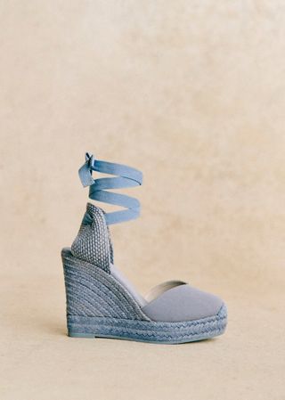 Tania High Espadrilles - Vintage Blue - Cotton - Sézane