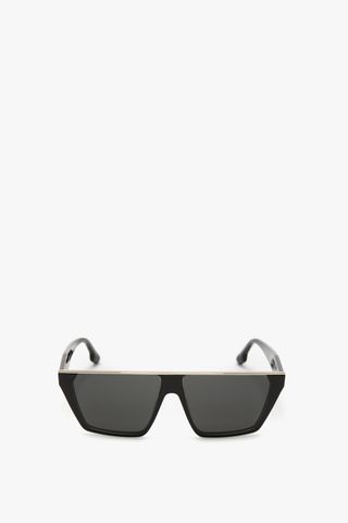 Flat Top Visor Sunglasses in Black