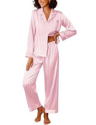 Ekouaer Silk Satin Pajama 