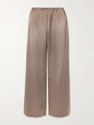 Barb Satin Wide-Leg Pants