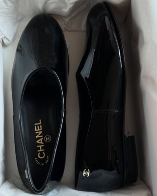 Chanel patent leather flats