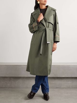 The Cube Belted Cotton-Blend Poplin Trench Coat