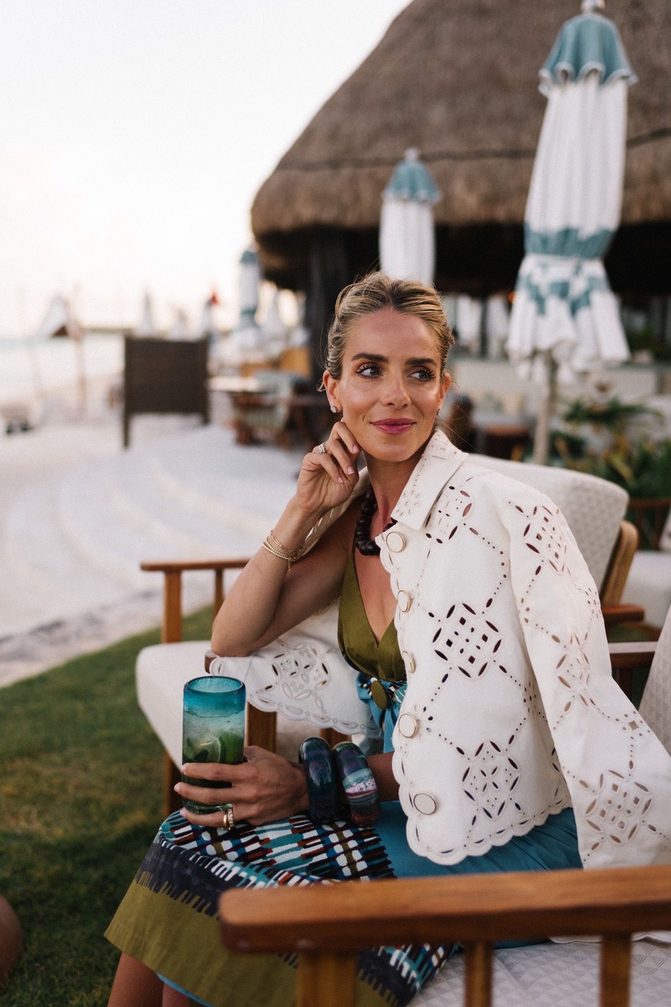 mexico blue green skirt tank set