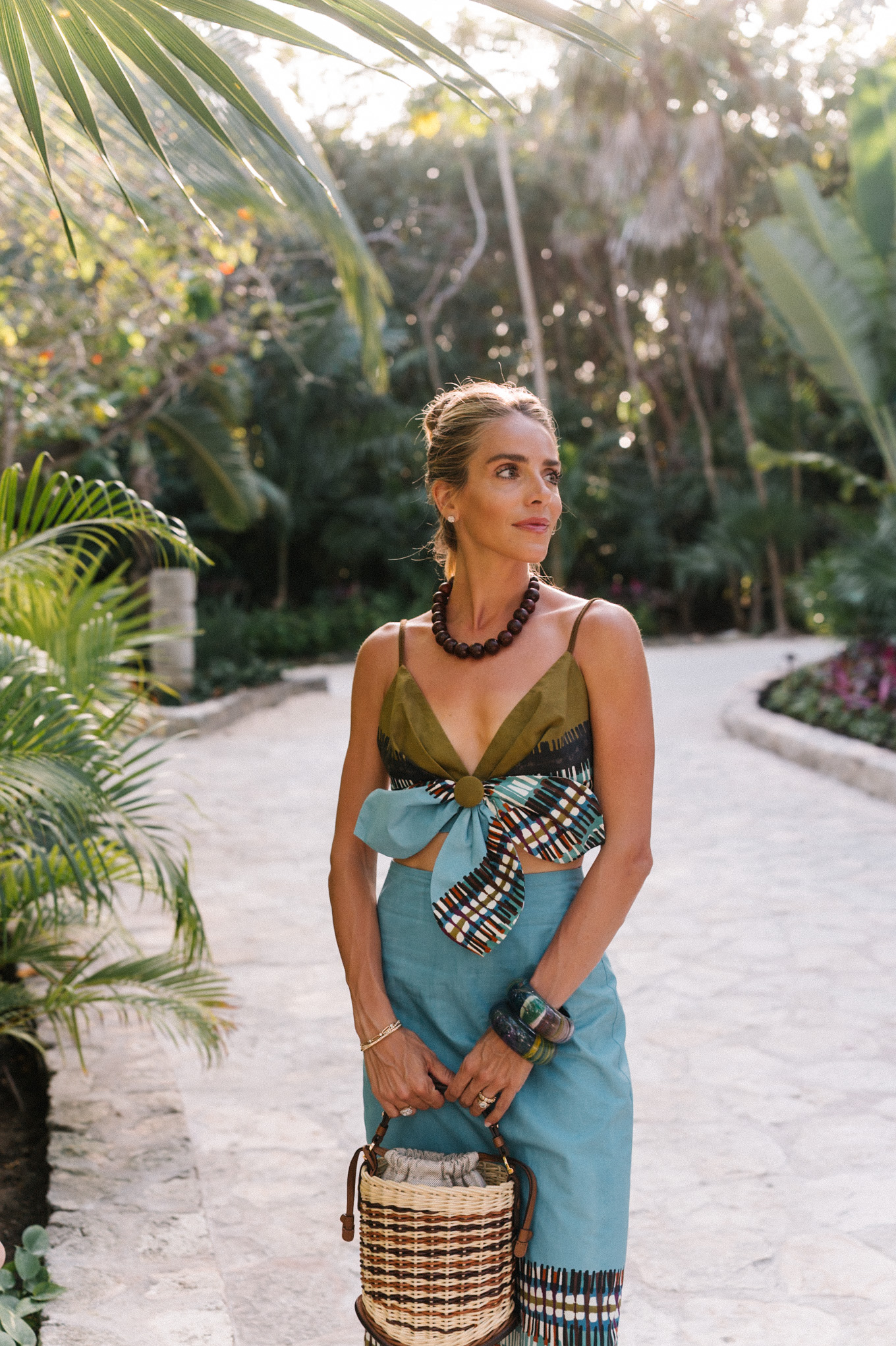 mexico blue green skirt tank set