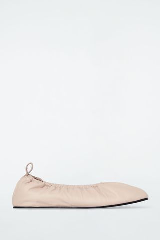 The Ruched Leather Ballet Flats