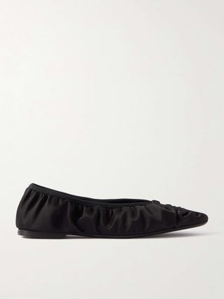 The Gathered Satin Ballet Flats