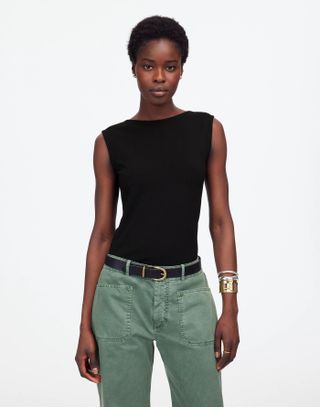 Madewell, Low-Back Cap-Sleeve Tee