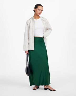 Madewell, Satin Maxi Slip Skirt