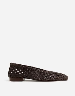 Madewell, The Ruth Ballet Flat in Woven Leather