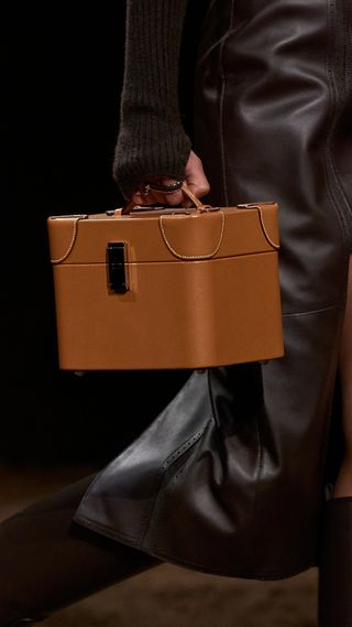 detail image of a vanity-case bag on the Hermès fall/winter 2025 runway