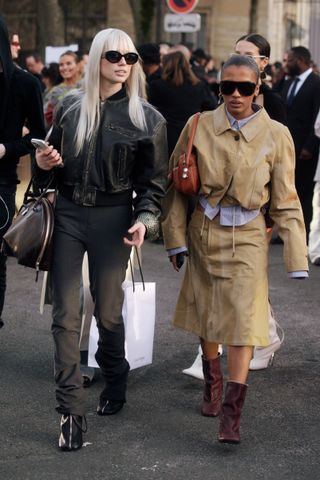 Woman wearing street style at Paris Fashion Week.