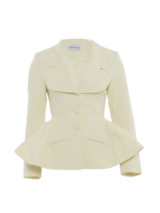 wolf and badger, Peplum Luxurious Structured Crepe Blazer