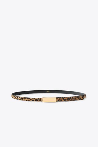 ZARA Animal Print Leather Belt