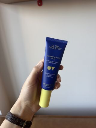 Jamie Schneider testing Ultra Violette Sunscreen