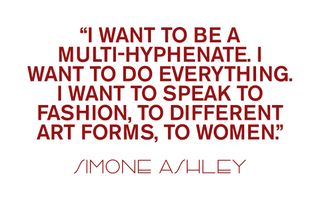 A pull quote from the Simone Ashley March cover story that says, 