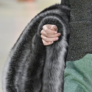 A model walks the runway during the Miu Miu Ready to Wear Fall/Winter 2025-2026 fashion show as part of the Paris Fashion Week