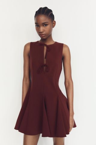 ZARA Godet Bow Short Dress